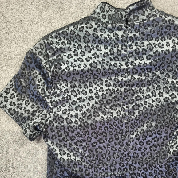 Vintage Jessica Howard 80's Cheongsam Style Leopard Print Satin Blouse - Picture 11 of 13